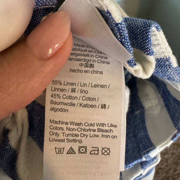 J. Crew linen cotton paper bag pants tie waist - Picture 7 of 8